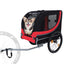 Large Folding Bike Trailer for Dogs – 66LB Capacity All-Terrain Pet Carrier, Durable Steel Frame for Cycling, Jogging, Camping & Outdoor Adventures, Black- Red