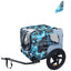 Outdoor Heavy Duty Collapsible Pet Bike Trailer with 16-Inch All-Terrain Wheels & Universal Hitch – Foldable Dog/Cargo Carrier Cart for Bicycles, blue, grey