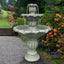 39.3”H Birdbath Garden Waterfall Fountain - 3-Tiered Pagoda Zen Modern Outdoor Floor Standing Fountain with Pump for Backyard,Deck,Lawn, Porch（Pump cord long 9.83ft）