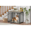47'' Dog Crate Dog Cage Furniture with 3 Doors,for Large & Medium Dogs.Grey.