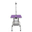 42" Folding Dog Pet Grooming Table Stainless Steel Frame Rubber Mat on Board with Adjustable Arm and Clamps pet dog Cat Grooming Table (PURPLE COLOR)
