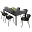 Modern Metal and Polypropylene 7-Piece Outdoor Dining Set with Stackable Chairs, Black
