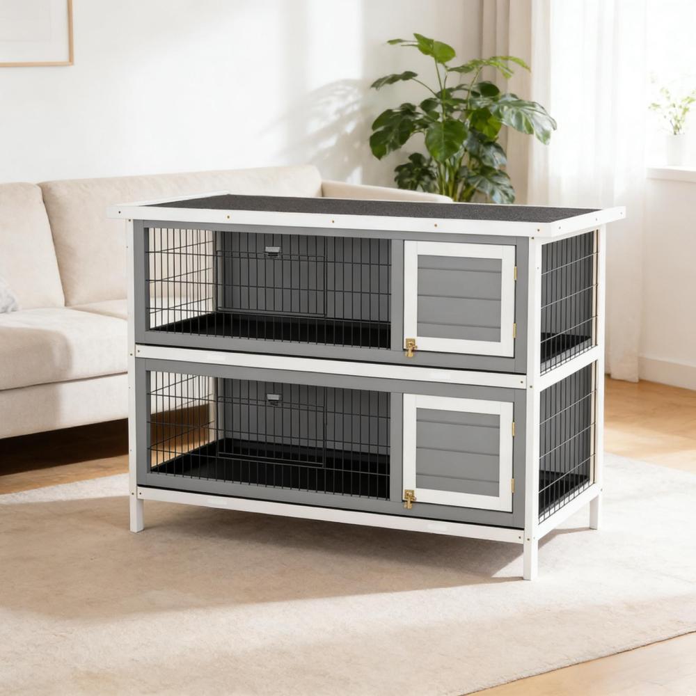 Spacious Pet House,2-Story Large Rabbit Hutch