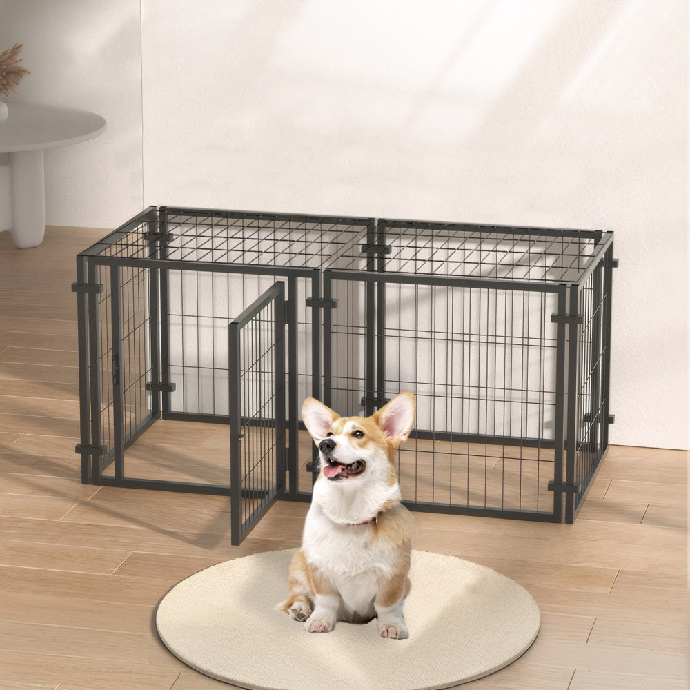 47.2" Dog Crate for Small Medium Large Dogs, Puppy Dog Playpen for Yard Indoor Outdoor Use, Pet Dog Cage Kennel (47.2"L x 23.6"W x 23.6"H)