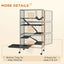 PawHut 63" 6-Tier Small Animal Cage, Ferret Cage, Large Chinchilla Cage with Hammock Accessory & Heavy-Duty Steel Wire, Small Animal Habitat with 6 Doors, Removable Tray, Gray