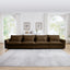4 Seater Deep Seat Couches for Living Room, Comfy Brown Corduroy Sofas for Living Room Modern with 4 Waist Pillows
