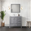 Distressed Grey Bath Vanity 36 in. W x 22 in. D, Left Offset and 34 in. Mirrors