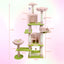 71 inch flower cat tree with large condo removable flower cushion and hammock pink
