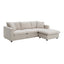 Modern Sectional Sofa L-shaped Couch Set with Convertible Ottoman, Polyester Fabric, 4 Colors