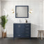 Navy Blue Bath Vanity 36 in. W x 22 in. D, Left Offset and 34 in. Mirrors