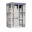 70.5＂ Tall Wooden Catio Outdoor Cat Enclosure, Gray Cat House Large Solid Wood Cage Playpen with 6 Jumping Platforms & 2 Napping Houses, Movable tarp cover