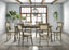 Bistro Vintage Walnut 7 Piece 72' Dining Table Set with Off White Fabric Dining Chairs
