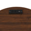SunJet Mid Century Modern Cylinder End Table with Built-in Charging Station & Sliding Door, 2-Tier Storage Round Nightstand with USB Ports, Walnut Bedside Table for Living Room, Bedroom, Entryway