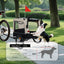Extra Large 2-in-1 Bike Trailer & Push Cart for Pets - Detachable Bike Hitch & Push Handle Included , Quick ReleaseAll-Terrain Wheels , Non-Slip Floor, Internal Leash, Holds Up to 88 lbs, Black- Beige