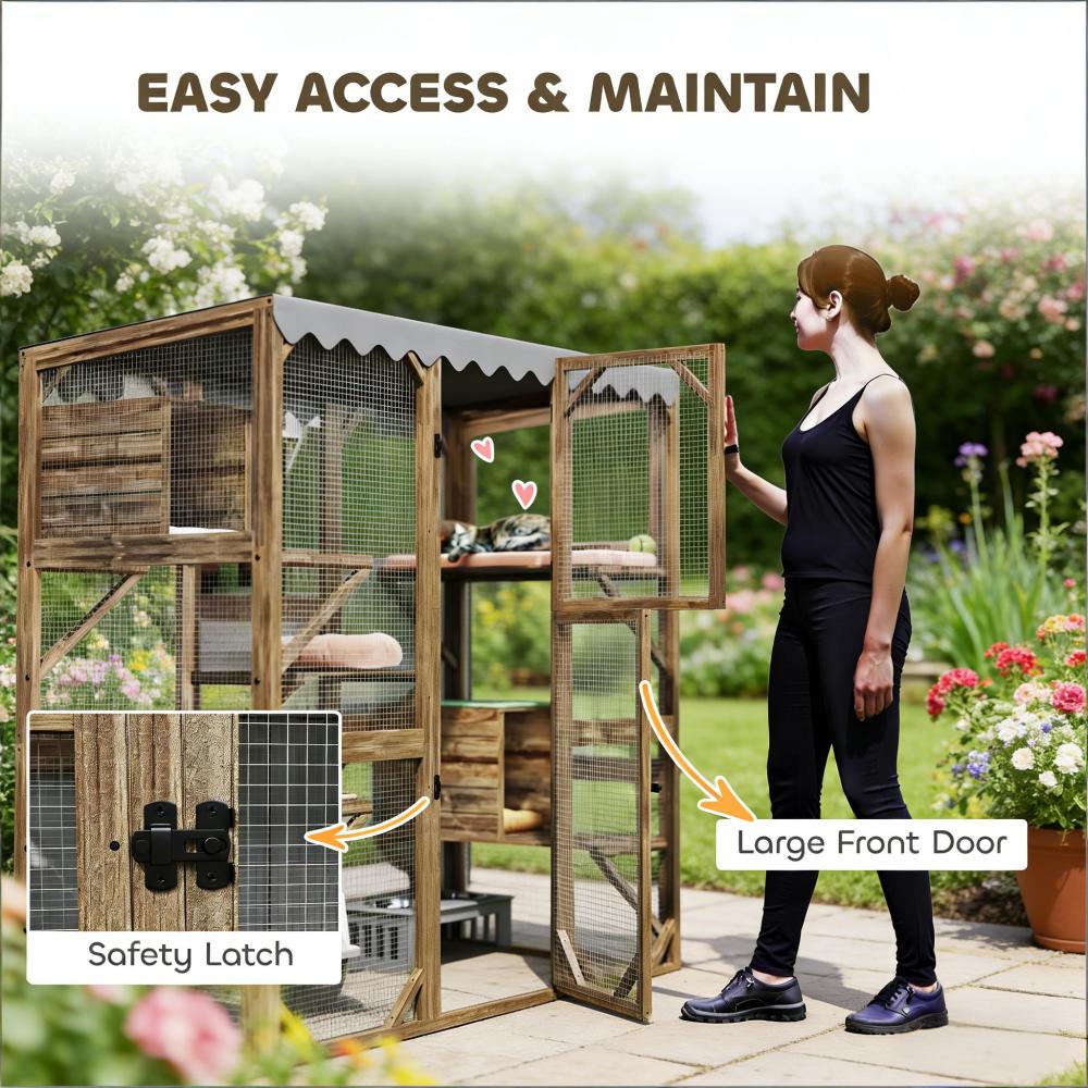 Pet Enclosure,Outdoor Cat Enclosure with Multi-Level