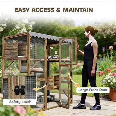 Pet Enclosure,Outdoor Cat Enclosure with Multi-Level