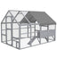 Gray  Large Chicken Coop for 8-12 Chickens with Water-Resistant and Anti-UV Cove ,Nesting Box
