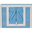 76" Wooden Rabbit Hutch Bunny Cage with Waterproof Asphalt Roof, Fun Outdoor Run, Removable Tray and Ramp, Light Blue