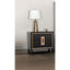 SunJet Modern Espresso Bedside Table Bedroom Furniture 1pc Nightstand Gold Accent Trim Wooden Finger Pull
