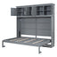 Modern Gray Queen Size Murphy Bed with Top Cabinets for Space Saving and Comfort