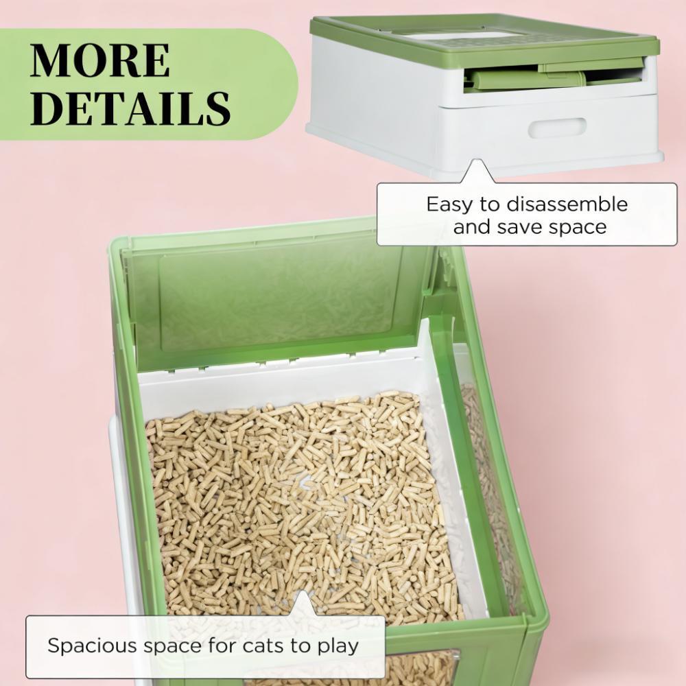 Cat Box,Fully Enclosed Cat Litter Box with Front Entry