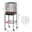 Pawhut 45-inch Metal Indoor Bird Cage, Parrot Cage, Bird Aviary with Detachable Rolling Stand, Storage Basket, and Accessories - Black
