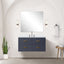 Blue Single Bath Vanity 36 in. W x 22 in. D, White Quartz Countertop and 34 in. Mirror