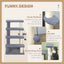 PawHut 4 Levels Cat Steps, Pet Stairs Carpeted Ladder, Kitten Tree Climber with Scratching Posts, Hanging Play Ball, Side Step, for High Bed, Sofa, Gray