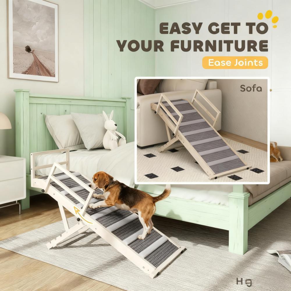 Dog Step with Side Rails Dog Ramp, Folding Pet Ramp