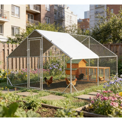 Outdoor Hen House,Metal Frame Chicken Run