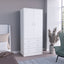 Taly Armoire with Double Doors, 3 Drawers, and Hanging Rod White