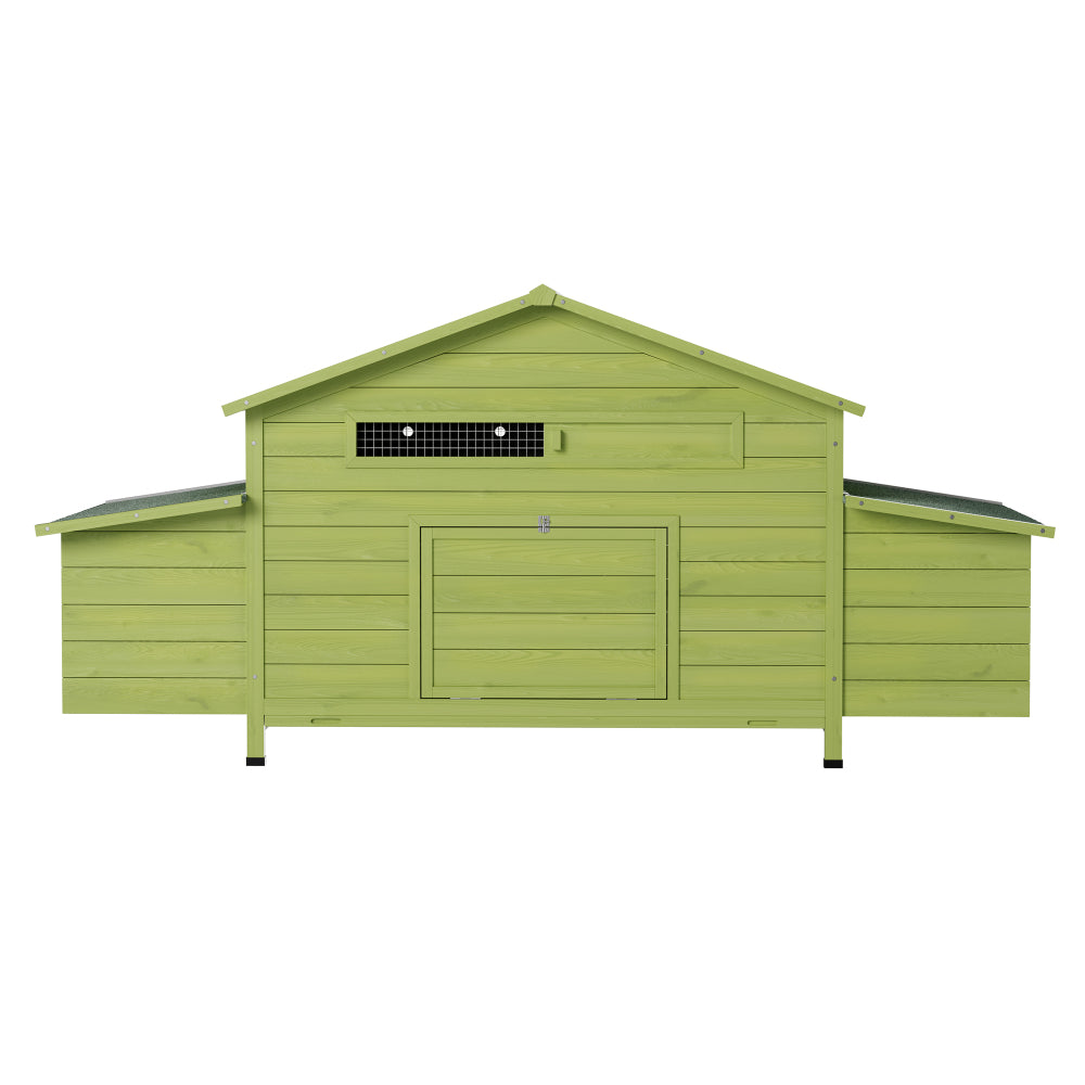 11.12 ft² Large Wooden Chicken Coop with 2 Free-Range Doors, 2 Nesting Boxes & Perch – Outdoor Hen House Poultry Cage