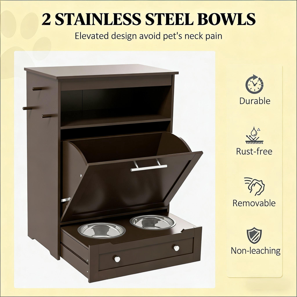 Dog Food Storage Container,Pet Feeder Station Storage Cabinet