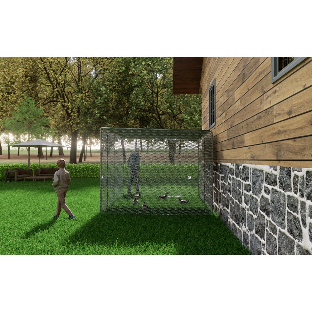 Chicken Coop 9.8x6.5x6.5FT Chicken Run Pen for Yard . It can also be used as a Large Bird Cage or a cat house and other pet cages. Outdoor Bird Aviary Parrot Cage without Perch.The net is green .