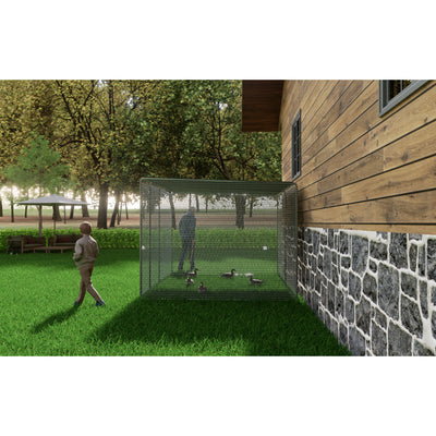 Chicken Coop 9.8x6.5x6.5FT Chicken Run Pen for Yard . It can also be used as a Large Bird Cage or a cat house and other pet cages. Outdoor Bird Aviary Parrot Cage without Perch.The net is green .
