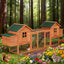 Chicken coop 124" Dual Chicken Coop Wooden Large Chicken House Rabbit Hutch Hen Poultry Cage Backyard