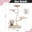 Flower-Shaped Cat Tree, with Blooming Platforms Bed, Condo, and Dangling Toys, Multi-Level Cat Tower for Indoor Cats, Modern, Pink & Beige
