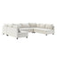 Minimalist Modular Sectional Sofa, Reversible U Shaped Chenille Couch Set, Oversized 8 Seat Convertible Sofa for Living Room, Cream