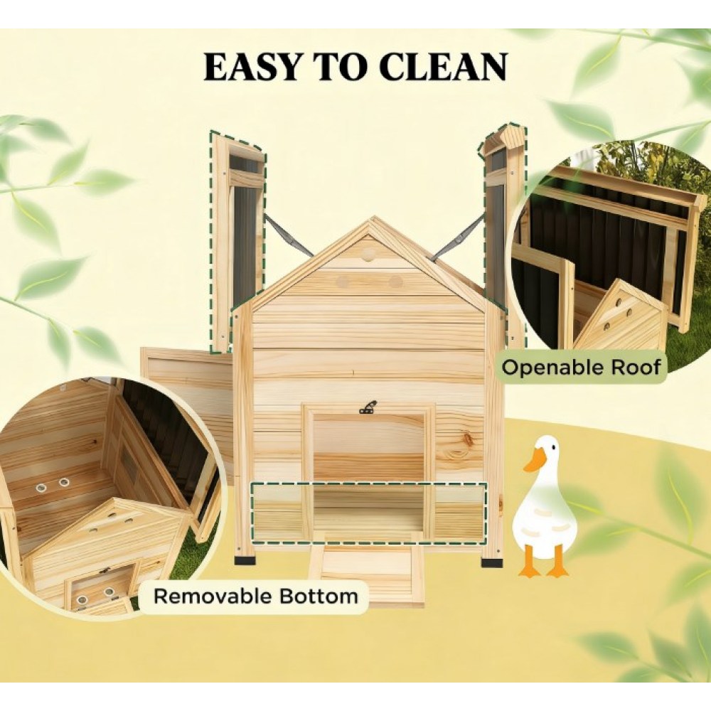 Pet Coop,Wooden House with Openable Roof