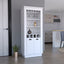 Lafayette Bar Cabinet with 4-Bottle Rack, Upper Glass Holder and Dual Door Design White
