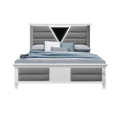 MUHAN WHITE QUEEN BED WITH LED