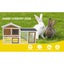 58" Wooden Outdoor Indoor Roof Waterproof Bunny Hutch Rabbit Cage Guinea Pig Coop PET House for Small to Medium Animals with Stairs and Cleaning Tray
