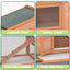 2-Story Large Wooden Rabbit Hutch Pet House with Ramps, Lockable Doors, Run Area and Asphalt Roof for Outdoor Use,Easy to Assemble and Durable with  Cleaning Tray and Waterproof Roof
