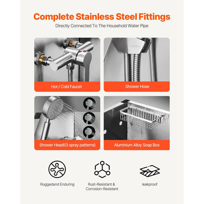 50 Inch Dog Grooming Bath Tub Stainless Steel w Stairs Water Filter Left