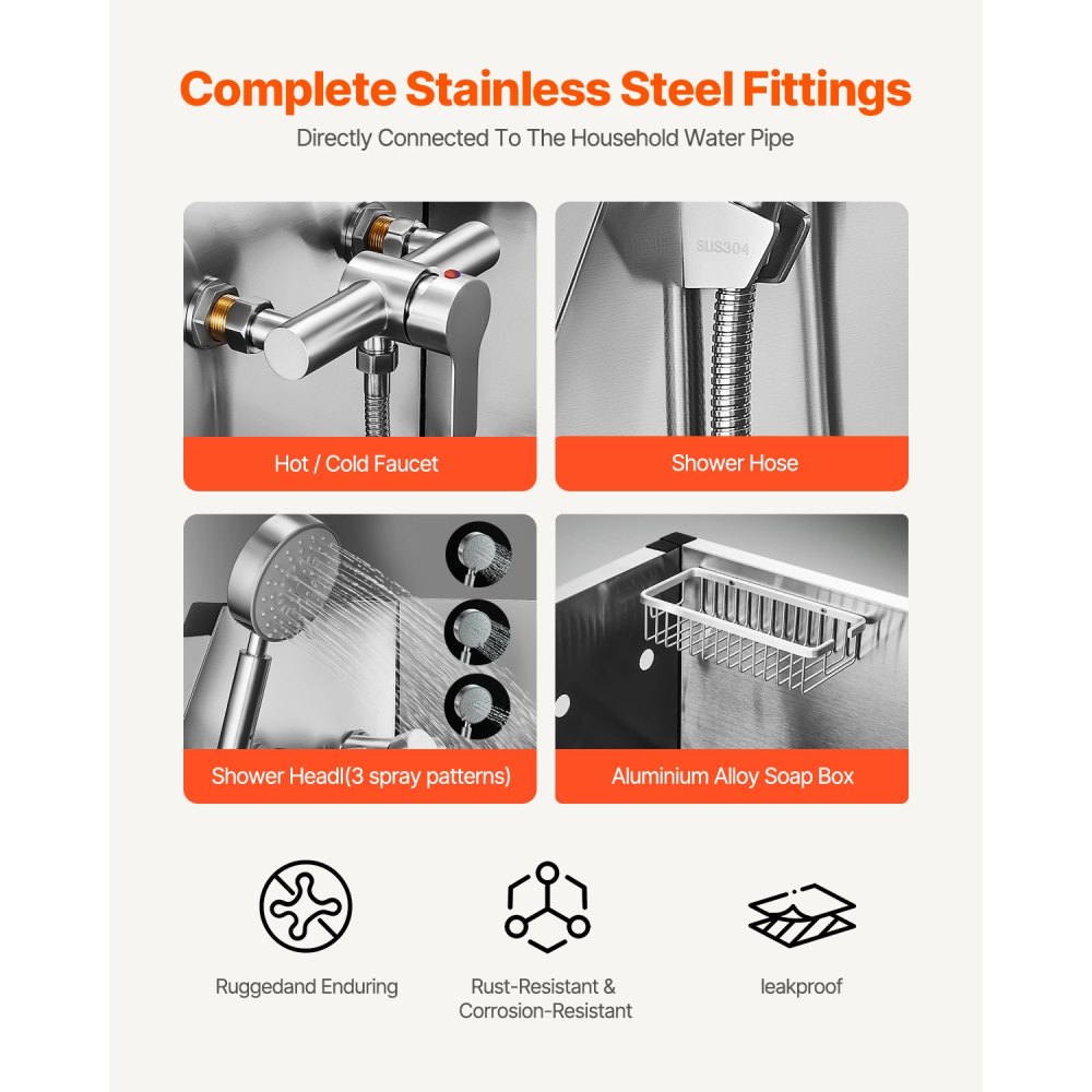 50 Inch Dog Grooming Bath Tub Stainless Steel w Stairs Water Filter