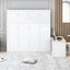 Queen Size Wall Murphy Bed with Desk and Storage Shelves and Big Cabinets, White
