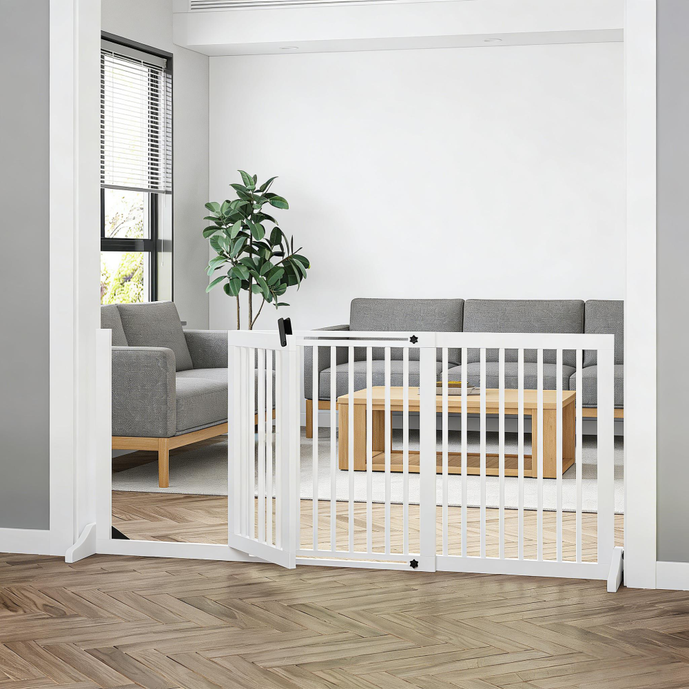 Wooden Pet Gate,Freestanding Pet Gate