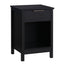 SunJet Nighstand With 2 Drawers,End Table,Nightstand with Open Space,Golden Handle,Morden Design,For Living Room,Bedroom,Easy Assemble,White