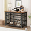 Furniture style dog crate wrought iron frame door with side openings, Grey, 43.3''W x 29.9''D x 33.5''H.