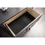 SunJet Modern Espresso Bedside Table Bedroom Furniture 1pc Nightstand Gold Accent Trim Wooden Finger Pull